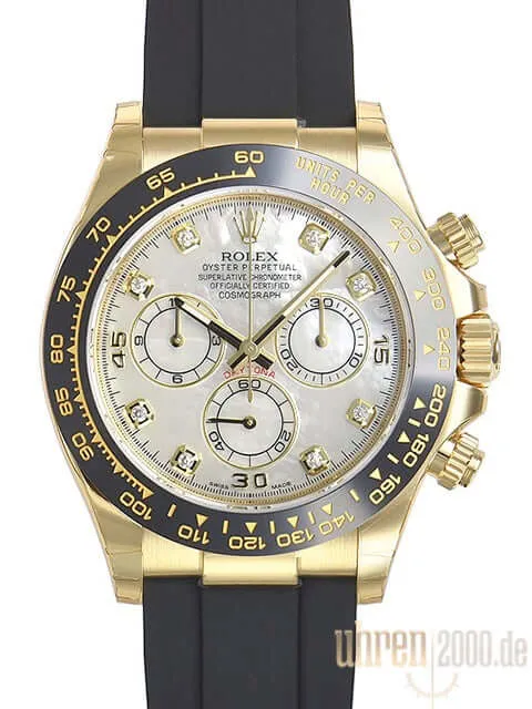 Rolex Daytona 116518LN Gelbgold Oysterflex Perlmutt Diamant
