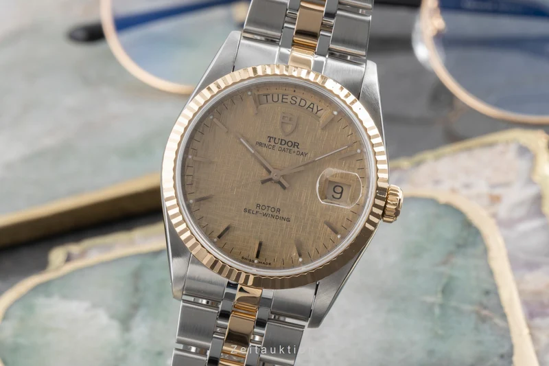 Tudor Date-Day steel / gold automatic men's watch 76213 [2503856]
