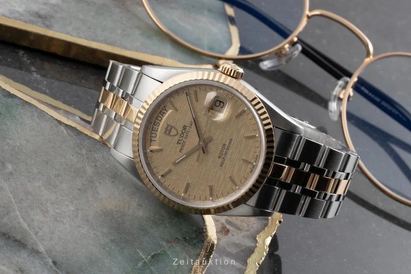Tudor Date-Day steel / gold automatic men's watch 76213 [2503856]