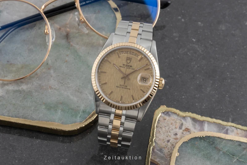 Tudor Date-Day steel / gold automatic men's watch 76213 [2503856]