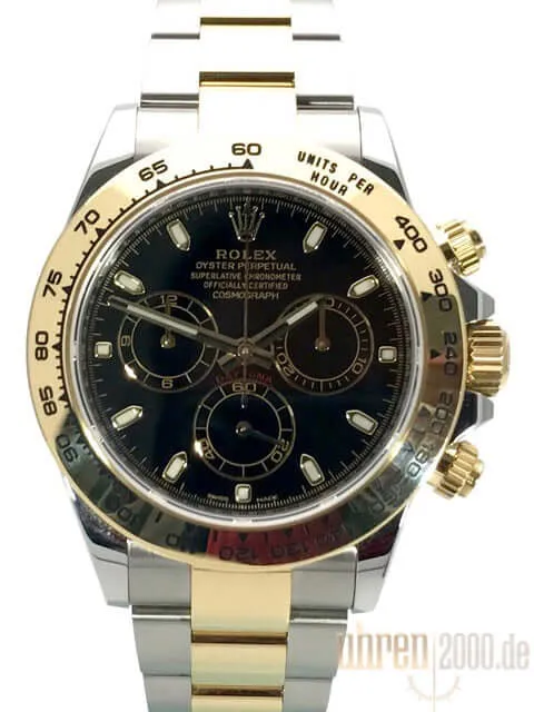 Rolex Cosmograph Daytona Edelstahl Gelbgold 116503 Schwarz aus 2017