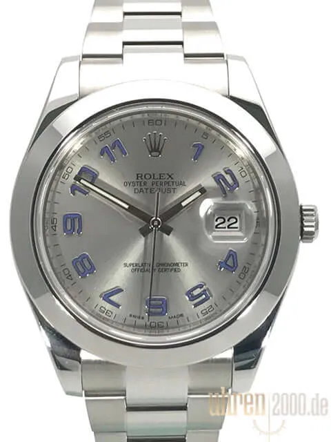 Rolex Datejust II 41 Edelstahl 116300 Rhodium aus 2014
