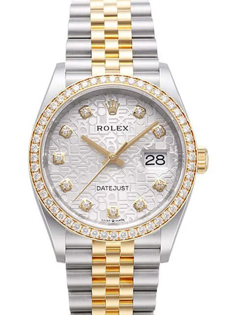 Rolex Datejust 36 126283RBR Diamantlünette Silber Jubilé DIA Jubile-Band