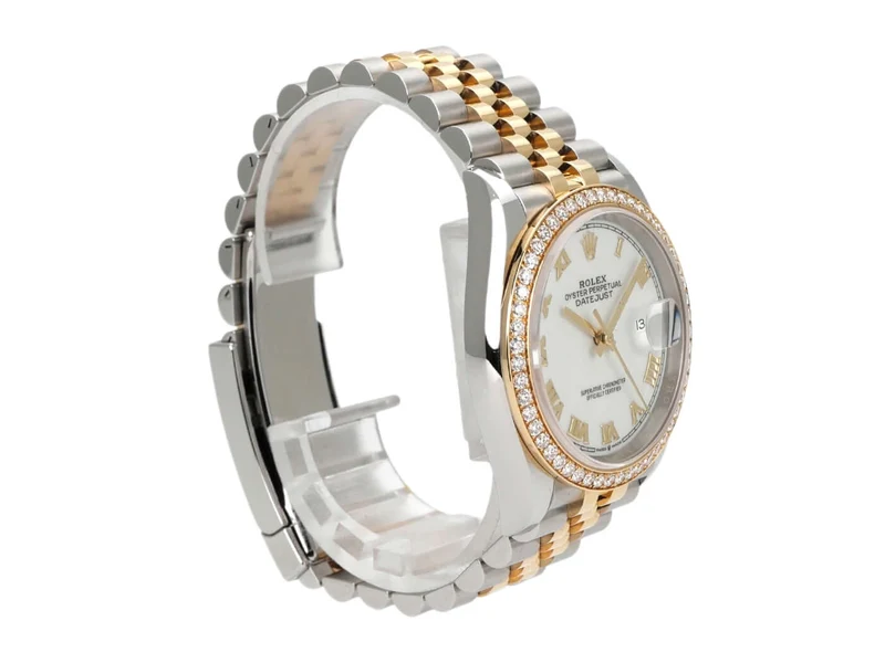 Rolex Datejust 36 126283RBR Diamantlünette Weiß Römisch Jubile-Band
