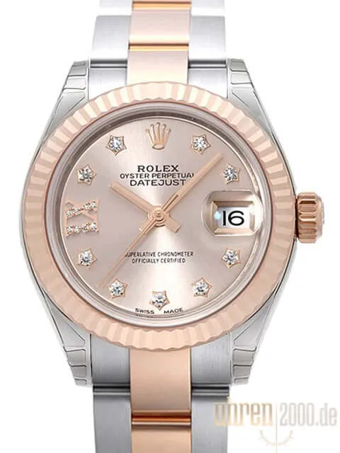 Rolex Datejust 28 Ref. 279171 Pink Diamant Römisch