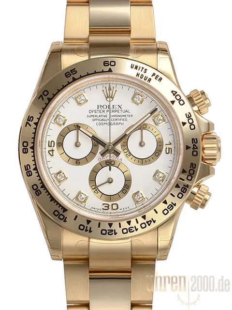 Rolex Cosmograph Daytona 18 kt Gelbgold 116508 Weiß DIA
