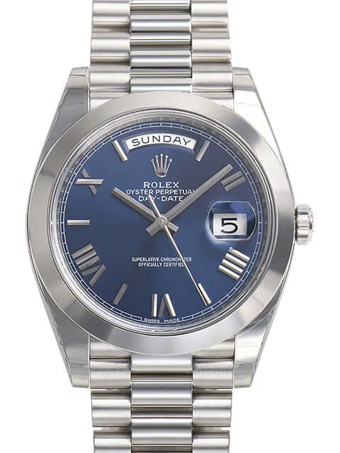 Rolex Day-Date 40 Platin 228206 Blau Römisch