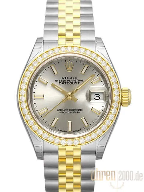 Rolex Datejust 28 Stahl Gold 279383RBR Silber Jubile-Band