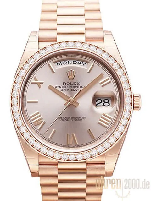 Rolex Day-Date 40 Everose-Gold 228345RBR Sundust Römisch