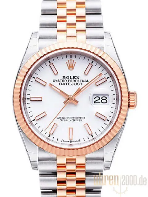 Rolex Datejust 36 126231 Weiß Index Jubile-Band