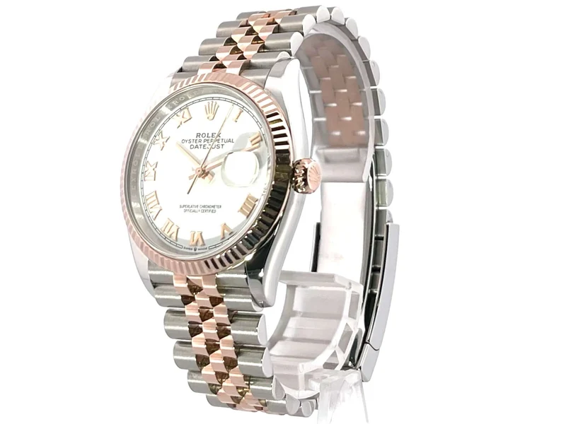 Rolex Datejust 36 126231 Weiß Römisch Jubile-Band
