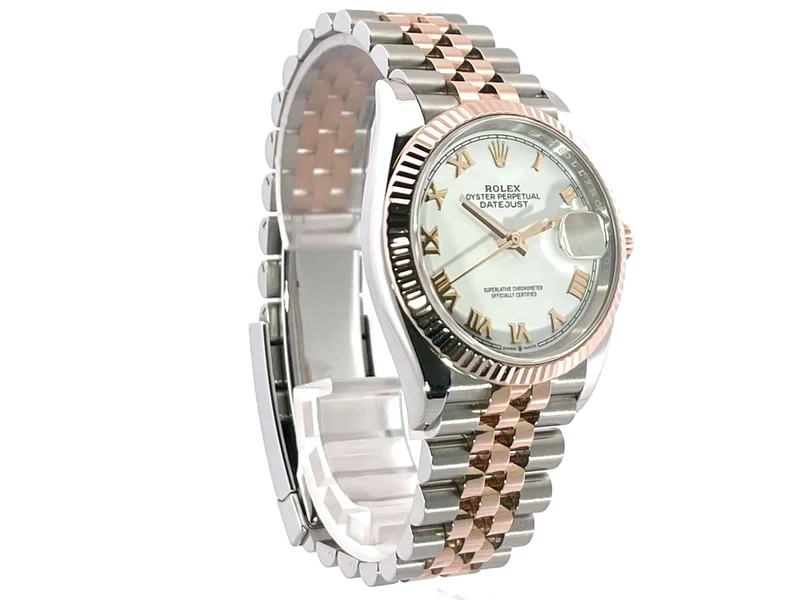 Rolex Datejust 36 126231 Weiß Römisch Jubile-Band