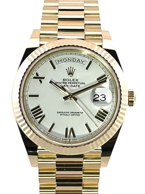 Rolex Day-Date 40 Gelbgold 228238 Weiß Römisch