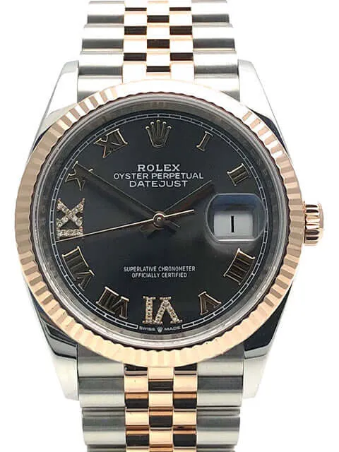 Rolex Datejust 36 126231 Rhodium Römisch Diamant Jubile-Band