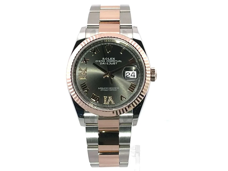 Rolex Datejust 36 126231 Rhodium Römisch Diamant