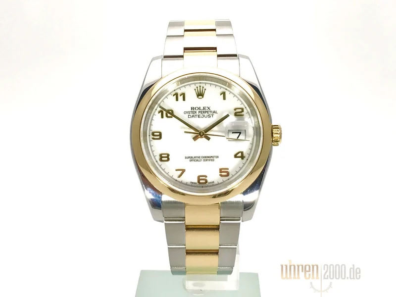 Rolex Datejust 36 Edelstahl Gelbgold 116203 Weiß aus 2008