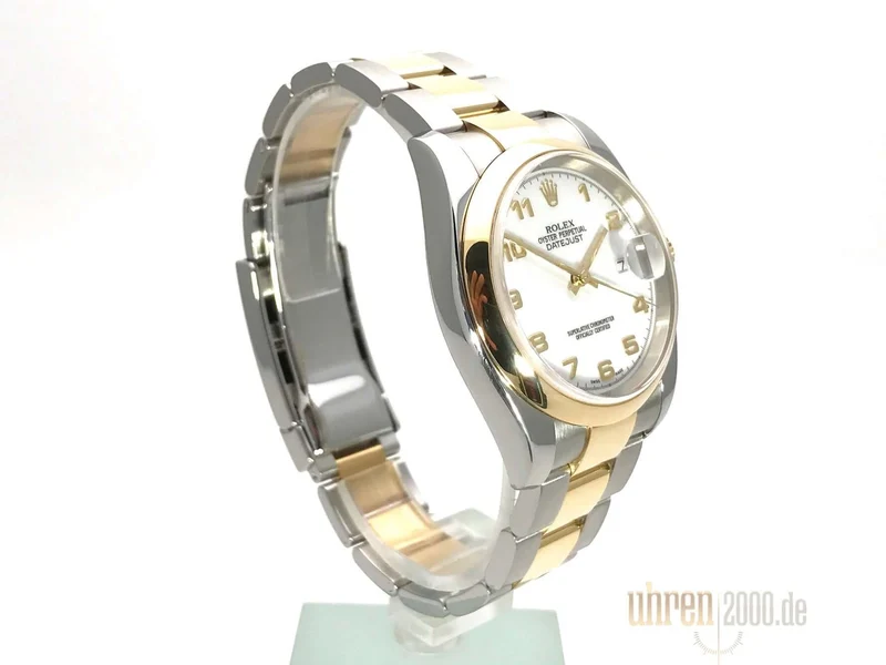 Rolex Datejust 36 Edelstahl Gelbgold 116203 Weiß aus 2008