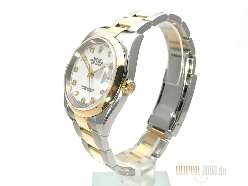 Rolex Datejust 36 Edelstahl Gelbgold 116203 Weiß aus 2008