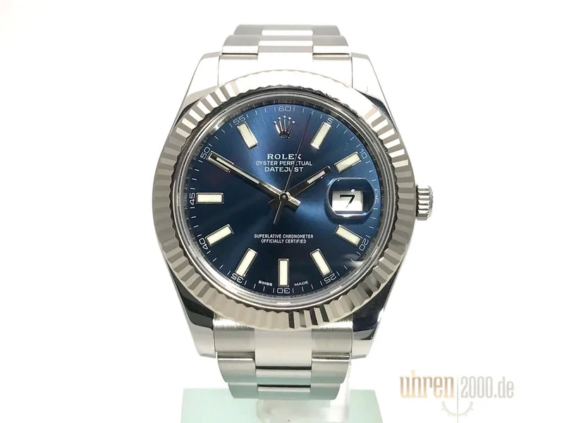 Rolex Datejust II 41 Edelstahl Weißgold 116334 Blau gebraucht aus 2017