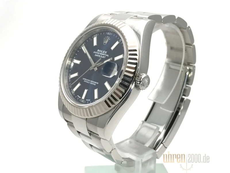 Rolex Datejust II 41 Edelstahl Weißgold 116334 Blau gebraucht aus 2017