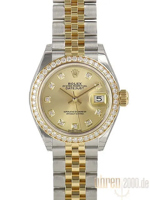 Rolex Datejust 28 Stahl Gold 279383RBR Champagner Diamant Jubile-Band