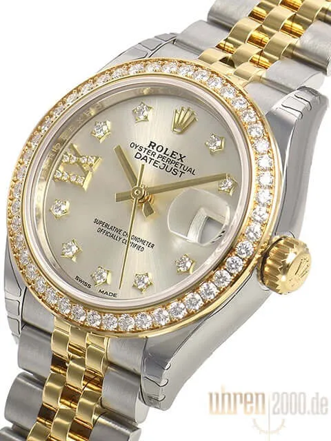 Rolex Datejust 28 Stahl Gold 279383RBR Silber R Diamant Jubile-Band