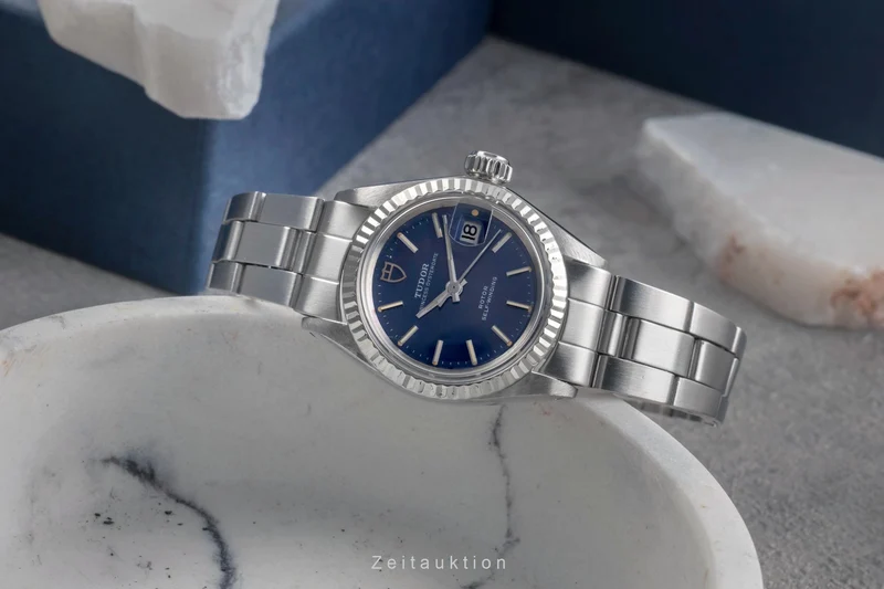 Tudor Oysterdate steel / white gold automatic women's watch 7637/4 Vintage [2503259]