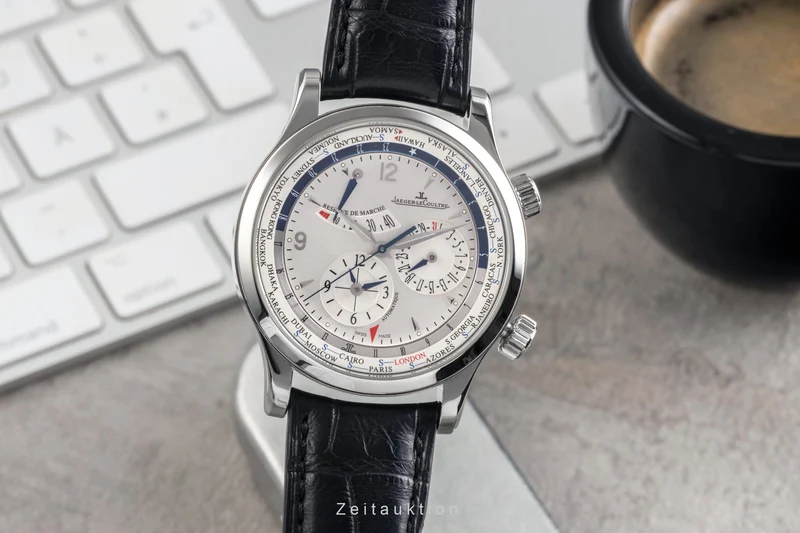 Jaeger LeCoultre Master Geographic steel automatic men's watch Q1528420 146.8.32.S LP: 16200EUR [2504591]