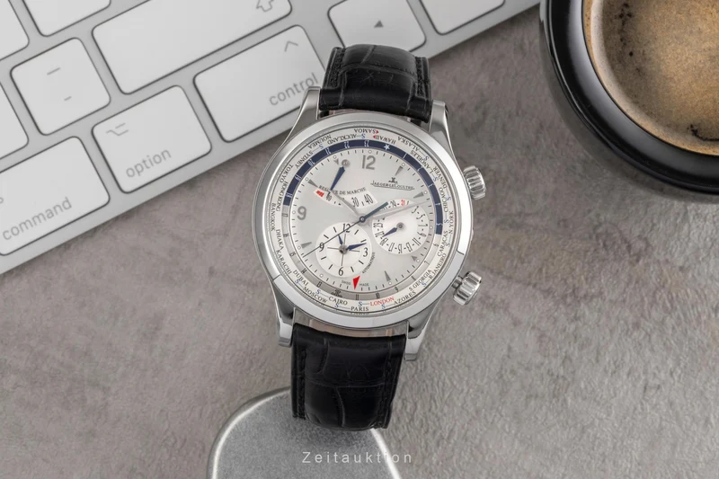 Jaeger LeCoultre Master Geographic steel automatic men's watch Q1528420 146.8.32.S LP: 16200EUR [2504591]