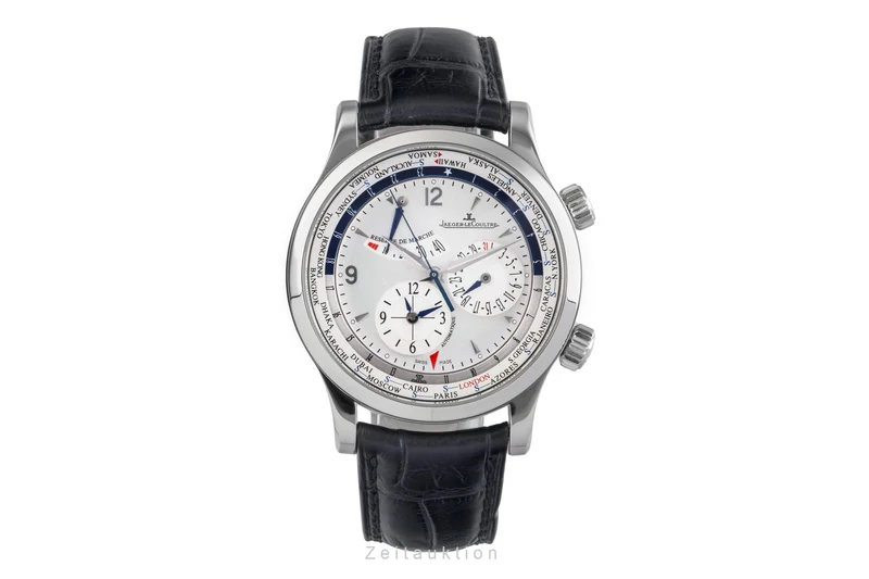 Jaeger LeCoultre Master Geographic steel automatic men's watch Q1528420 146.8.32.S LP: 16200EUR [2504591]