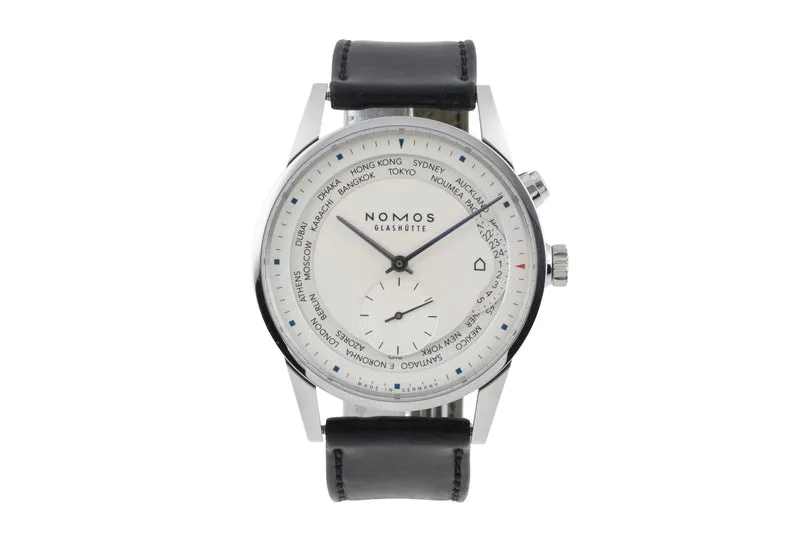 Nomos Zürich Weltzeituhr steel automatic men's watch 805 LP: 4820EUR [2504553]