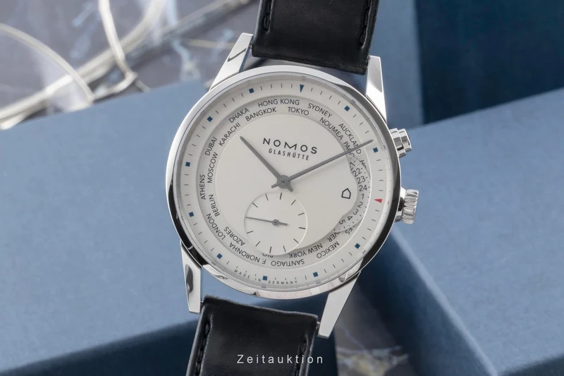 Nomos Zürich Weltzeituhr steel automatic men's watch 805 LP: 4820EUR [2504553]