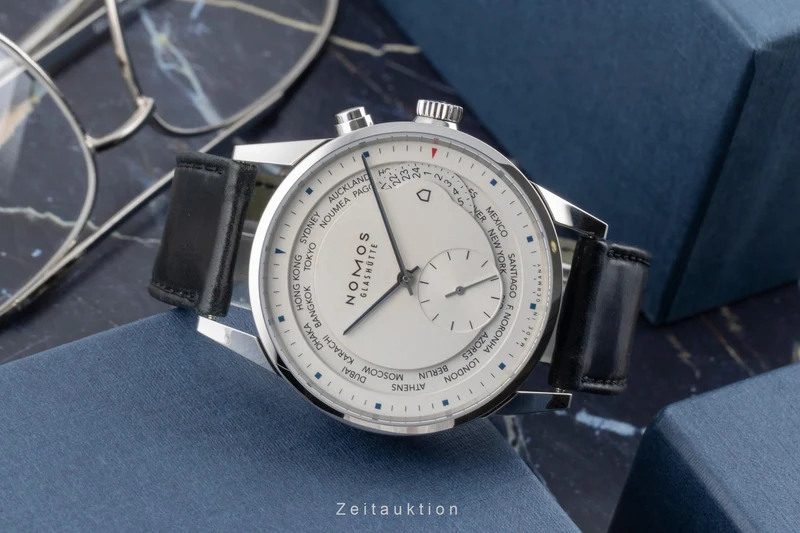 Nomos Zürich Weltzeituhr steel automatic men's watch 805 LP: 4820EUR [2504553]