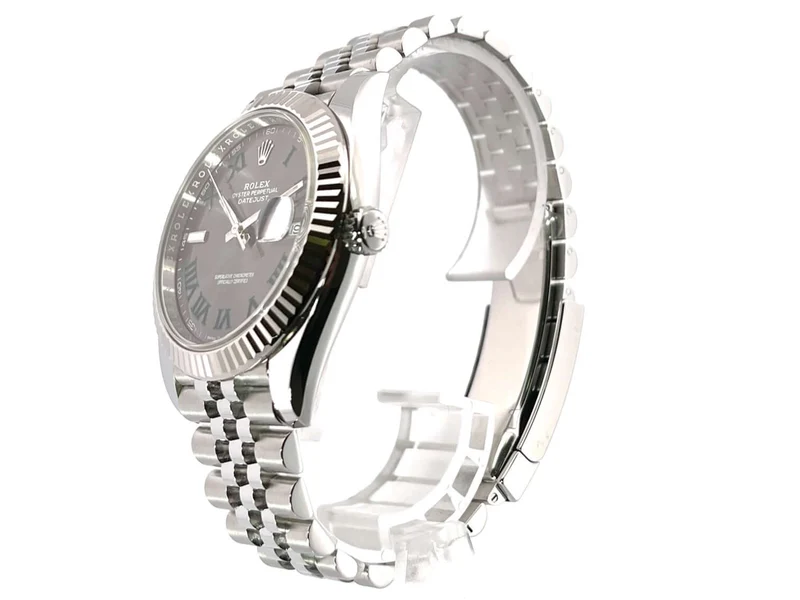 Rolex Datejust 41 Edelstahl Weißgold 126334 Rhodium Römisch Jubile-Band