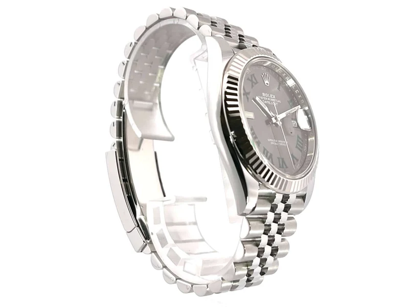 Rolex Datejust 41 Edelstahl Weißgold 126334 Rhodium Römisch Jubile-Band