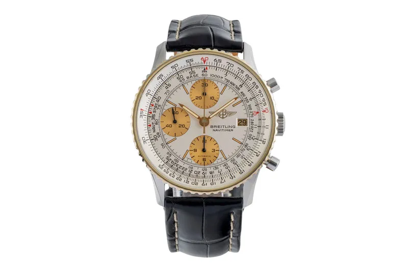 Breitling Navitimer chronograph gilt / steel automatic men's watch 81610 [2504456]