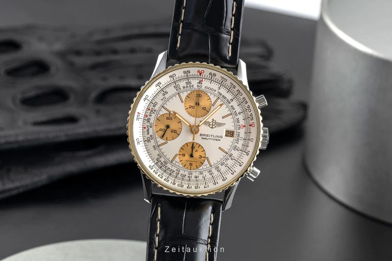 Breitling Navitimer chronograph gilt / steel automatic men's watch 81610 [2504456]