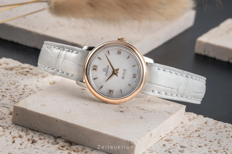 Omega De Ville steel / gold quartz women's watch 424.20.24.60.05.002 LP: 5500EUR [2503631]