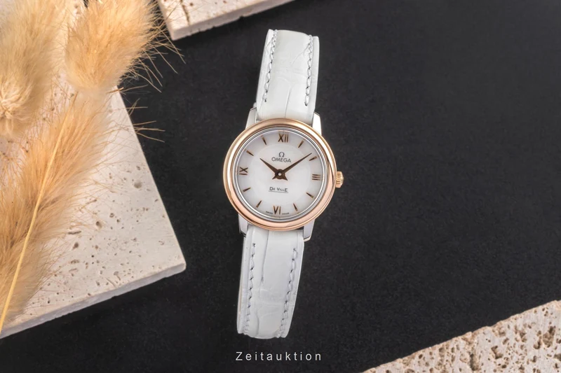 Omega De Ville steel / gold quartz women's watch 424.20.24.60.05.002 LP: 5500EUR [2503631]