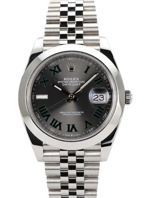 Rolex Datejust 41 Edelstahl 126300 Rhodium Römisch Jubile-Band