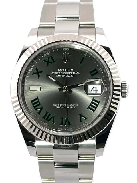 Rolex Datejust 41 Edelstahl Weißgold 126334 Rhodium Römisch