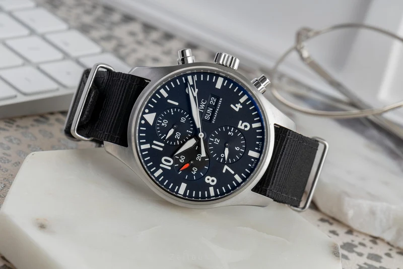 IWC Fliegerchronograph steel automatic men's watch IW377709 LP: 7300EUR [2502782]