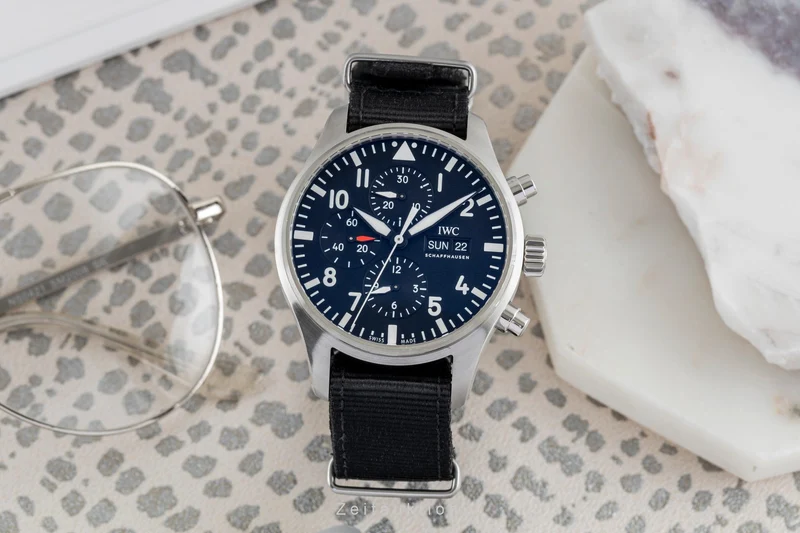 IWC Fliegerchronograph steel automatic men's watch IW377709 LP: 7300EUR [2502782]