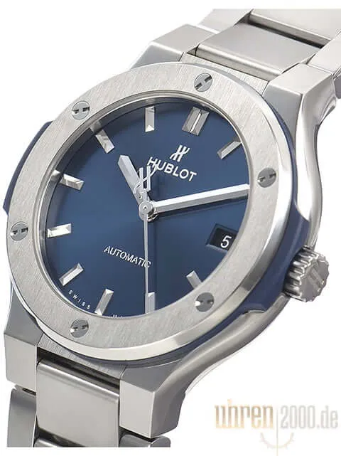 Hublot Classic Fusion 38 Blue Titanium Bracelet 568.NX.7170.NX