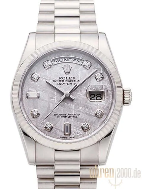 Rolex Day-Date 36 118239 Weißgold Meteorit Diamant