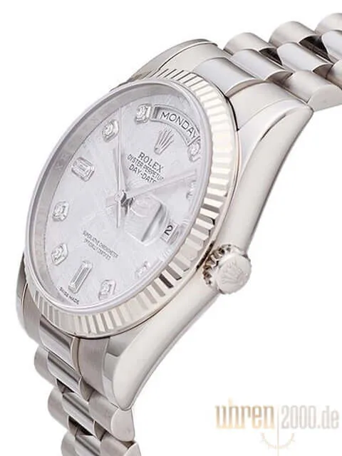 Rolex Day-Date 36 118239 Weißgold Meteorit Diamant