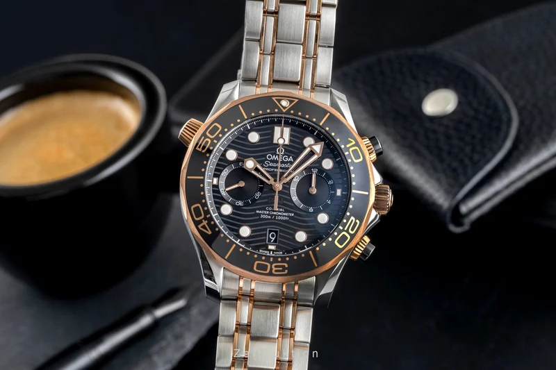 Omega Seamaster chronograph steel / gold automatic men's watch 210.20.44.51.01.001 LP: 17500EUR [2504407]