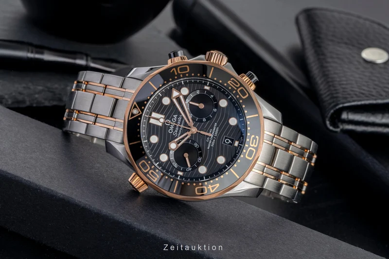 Omega Seamaster chronograph steel / gold automatic men's watch 210.20.44.51.01.001 LP: 17500EUR [2504407]