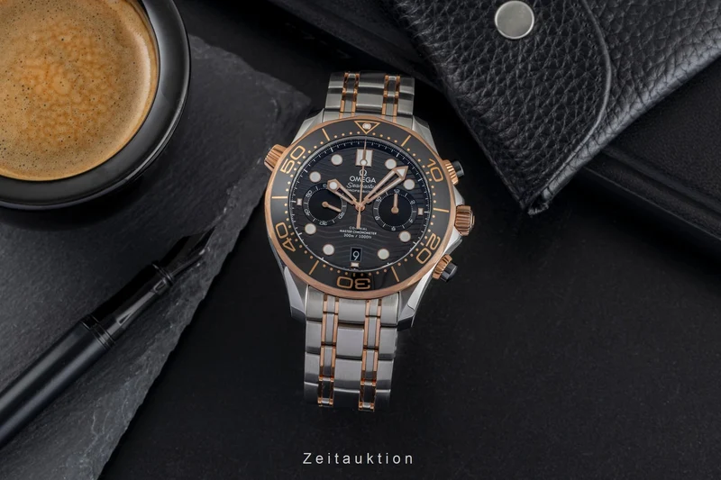 Omega Seamaster chronograph steel / gold automatic men's watch 210.20.44.51.01.001 LP: 17500EUR [2504407]