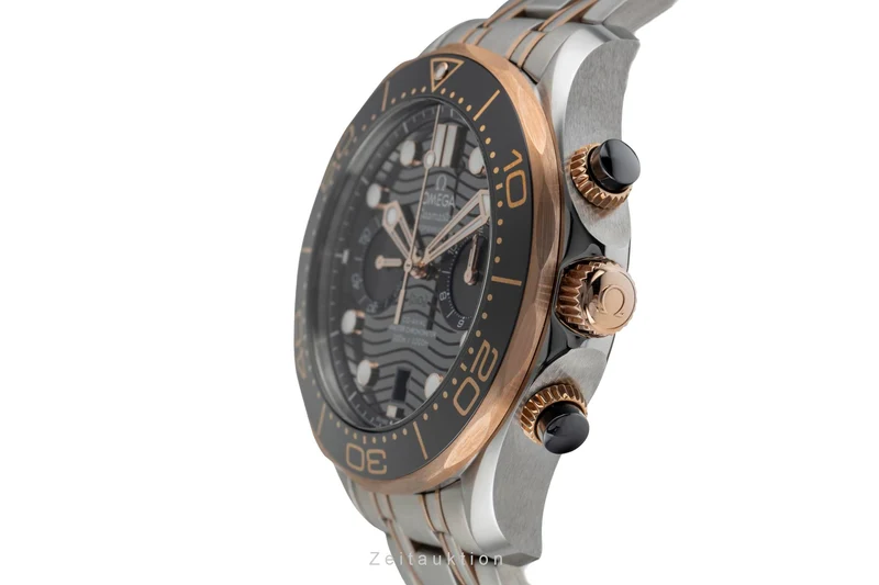 Omega Seamaster chronograph steel / gold automatic men's watch 210.20.44.51.01.001 LP: 17500EUR [2504407]